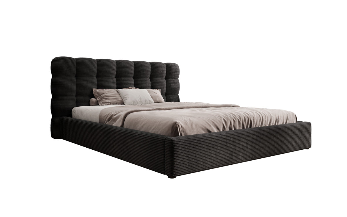 Designerslaapbank Calivo in ribstof met opbergruimte