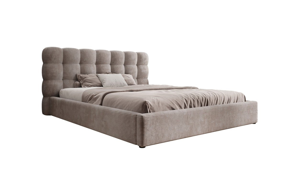 Designerslaapbank Calivo in ribstof met opbergruimte