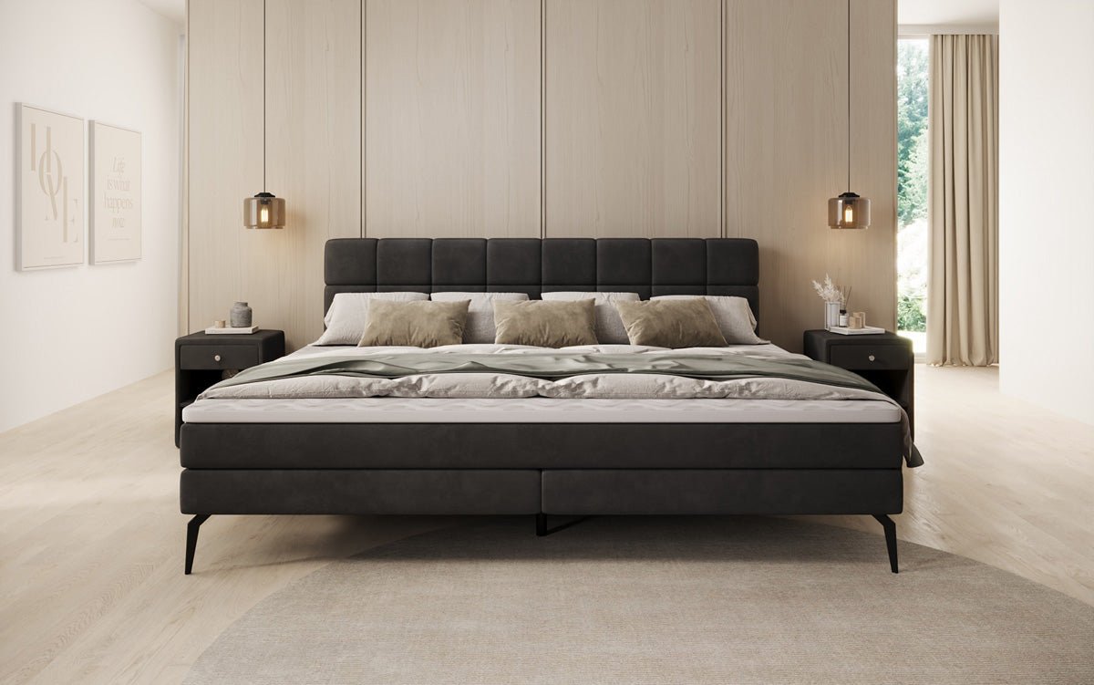 Familie Boxspringbed Savona – 220/240x200 in fluweel