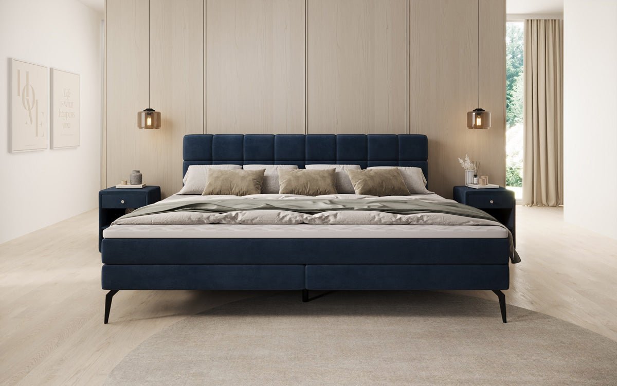 Familie Boxspringbed Savona – 220/240x200 in fluweel