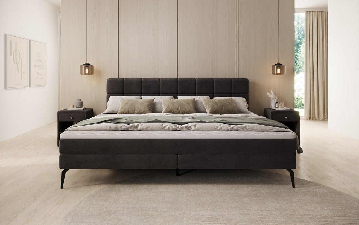 Familie Boxspringbed Savona – 220/240x200 in fluweel