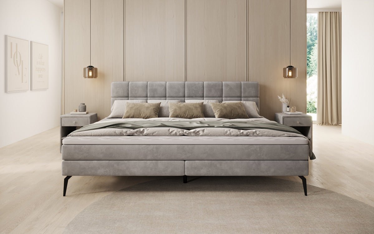 Familie Boxspringbed Savona – 220/240x200 in fluweel