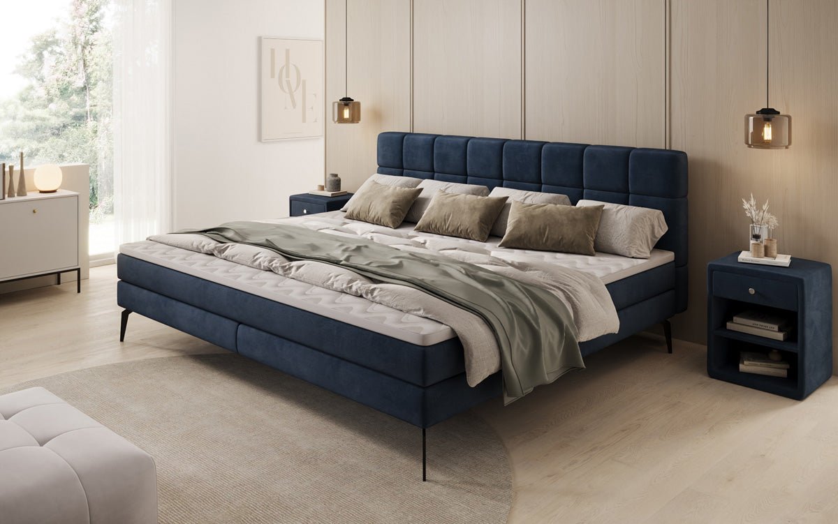 Familie Boxspringbed Savona – 220/240x200 in fluweel