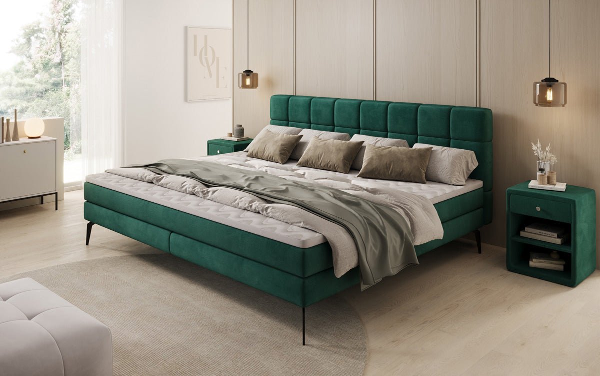 Familie Boxspringbed Savona – 220/240x200 in fluweel