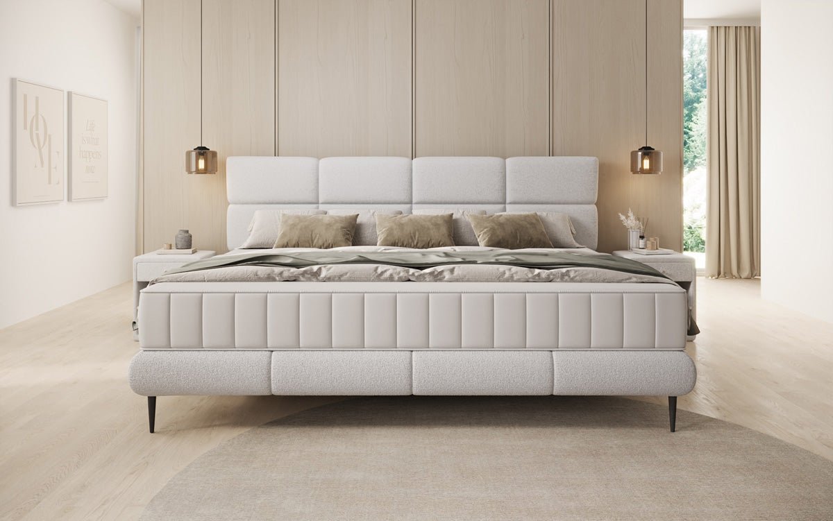 Familie gestoffeerd bed Milano Bouclé in 220/240x200