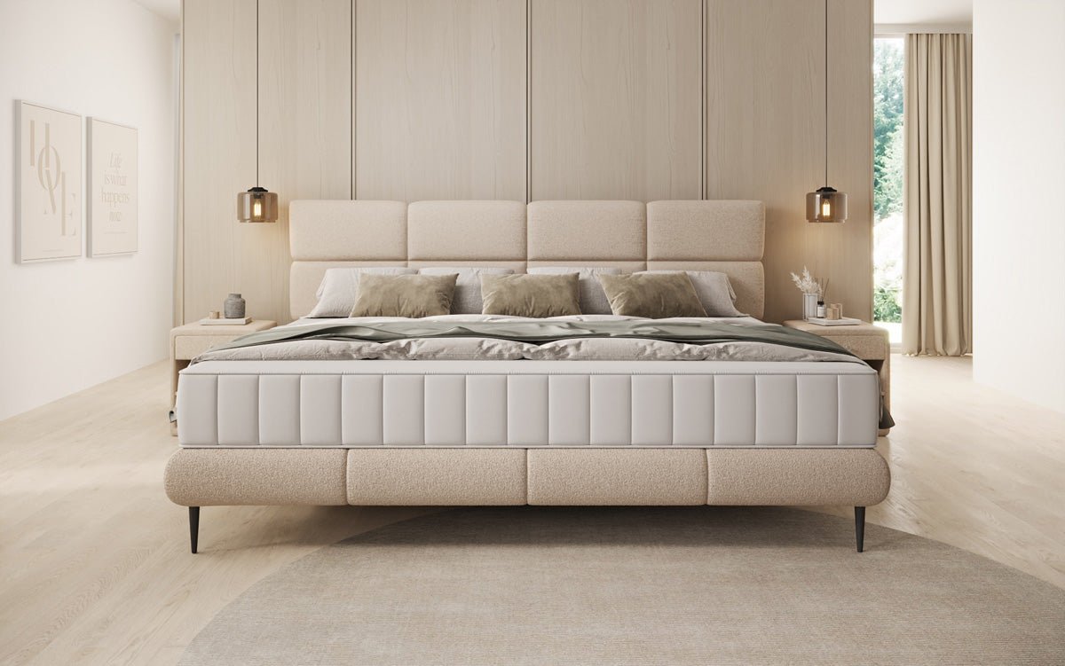 Familie gestoffeerd bed Milano Bouclé in 220/240x200