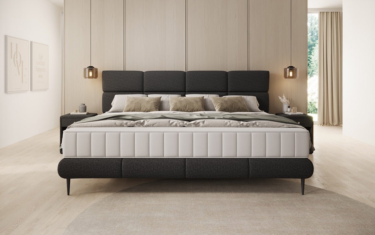 Familie gestoffeerd bed Milano Bouclé in 220/240x200