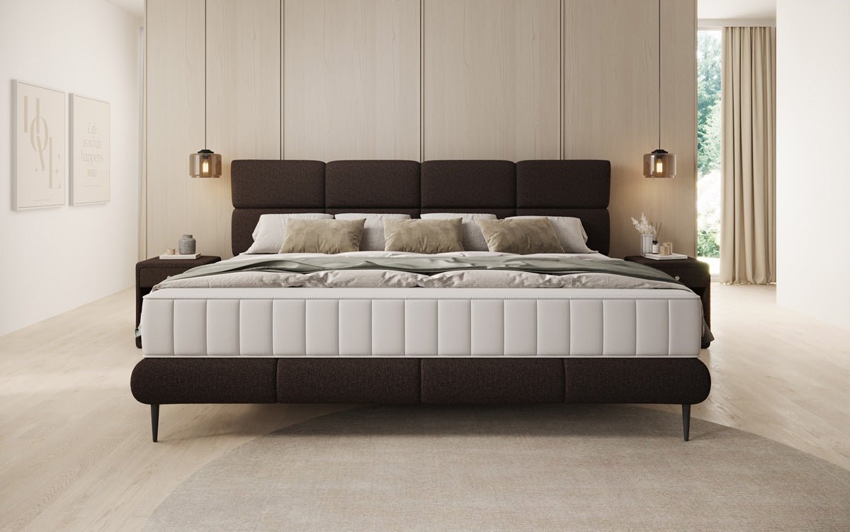 Familie gestoffeerd bed Milano Bouclé in 220/240x200