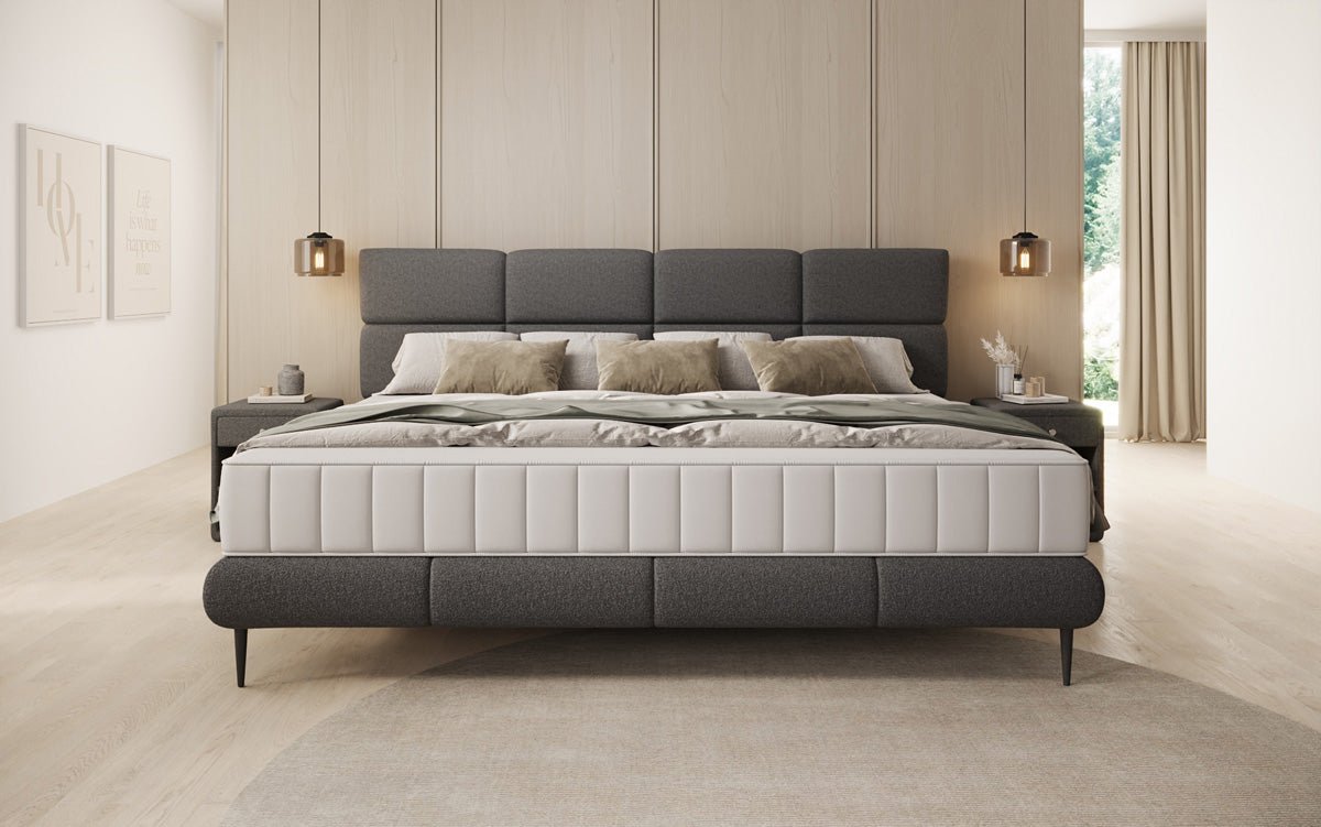 Familie gestoffeerd bed Milano Bouclé in 220/240x200