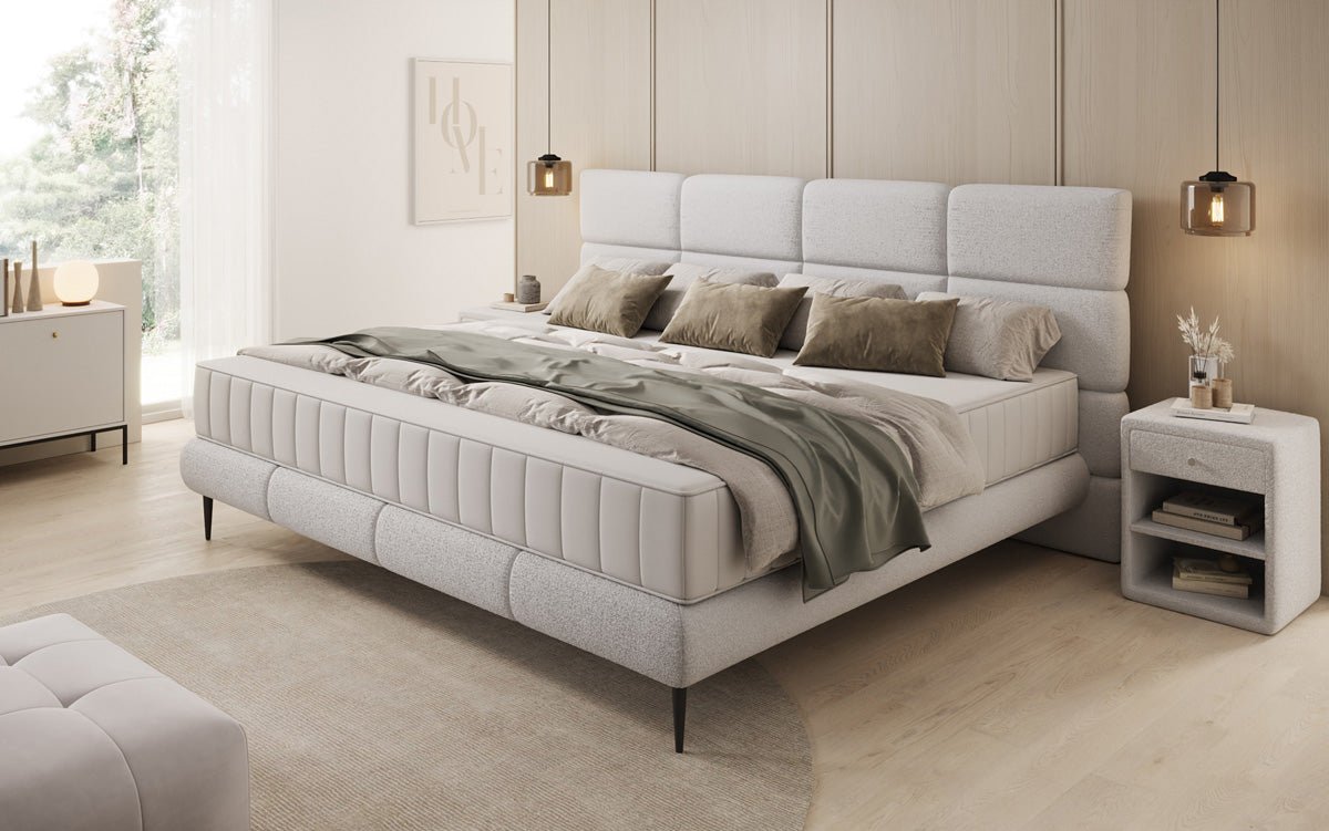 Familie gestoffeerd bed Milano Bouclé in 220/240x200