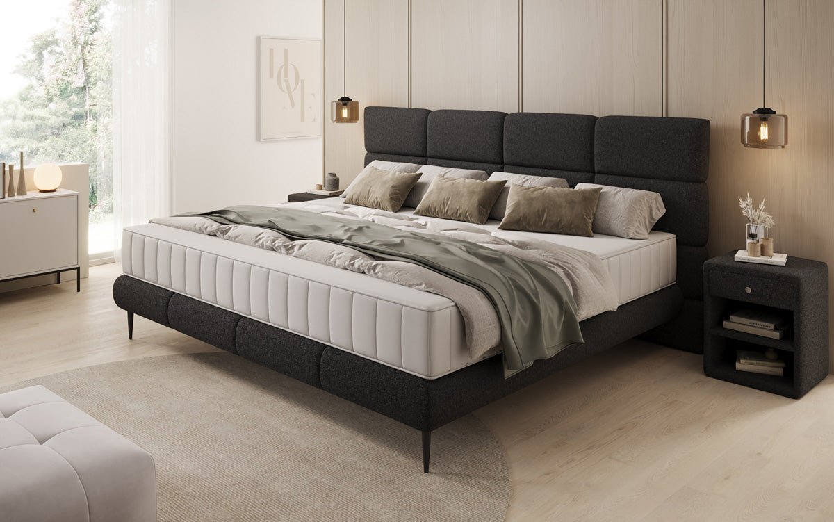 Familie gestoffeerd bed Milano Bouclé in 220/240x200