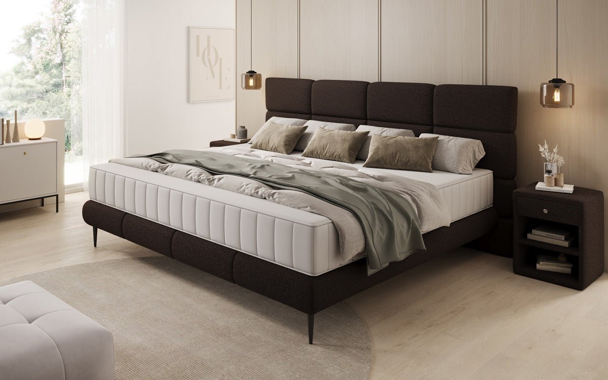 Familie gestoffeerd bed Milano Bouclé in 220/240x200