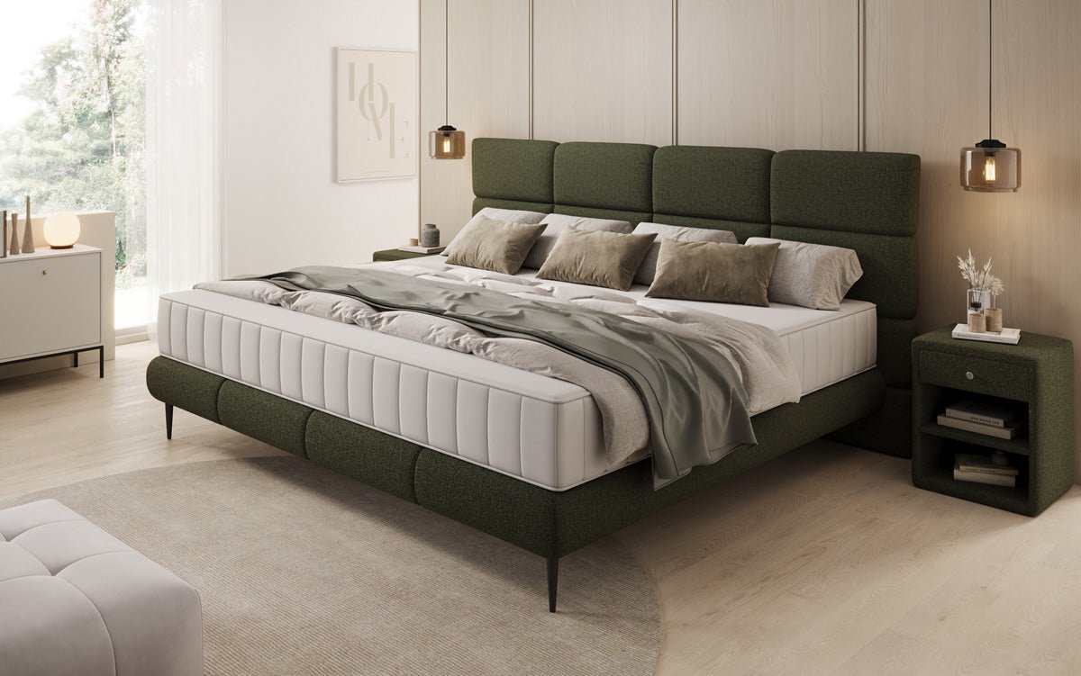 Familie gestoffeerd bed Milano Bouclé in 220/240x200