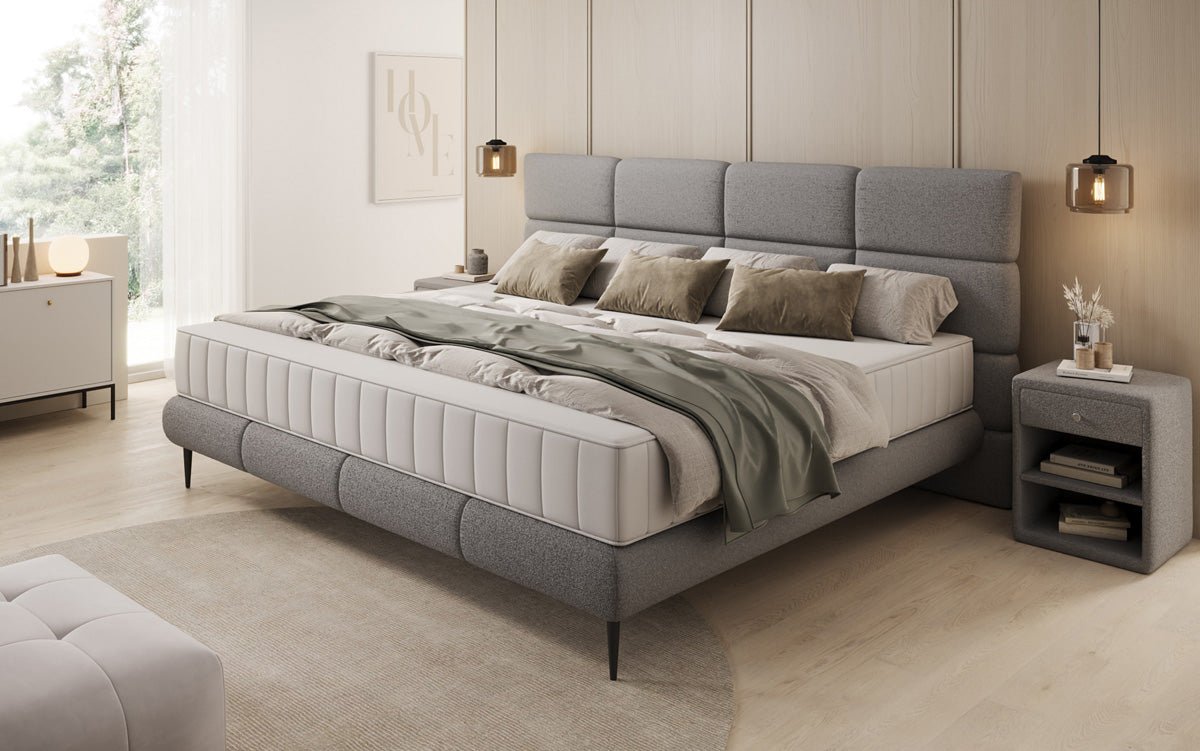 Familie gestoffeerd bed Milano Bouclé in 220/240x200
