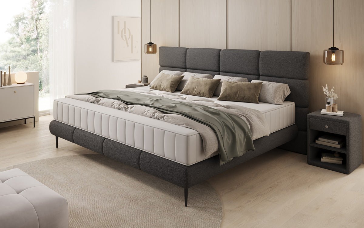 Familie gestoffeerd bed Milano Bouclé in 220/240x200