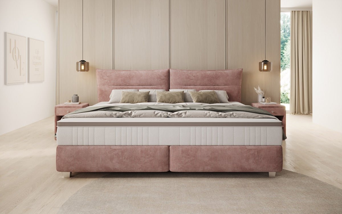 Familie Boxspringbed Aurelio in 220/240x200 in Ribstof