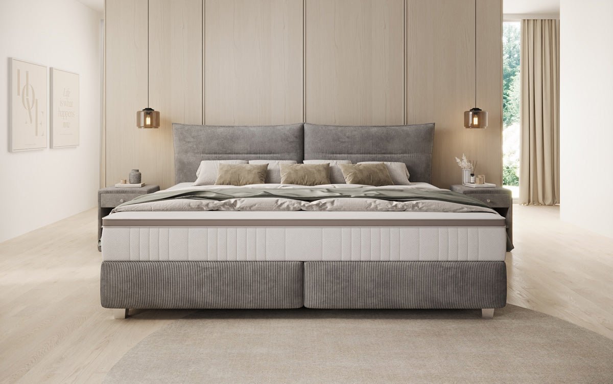 Familie Boxspringbed Aurelio in 220/240x200 in Ribstof
