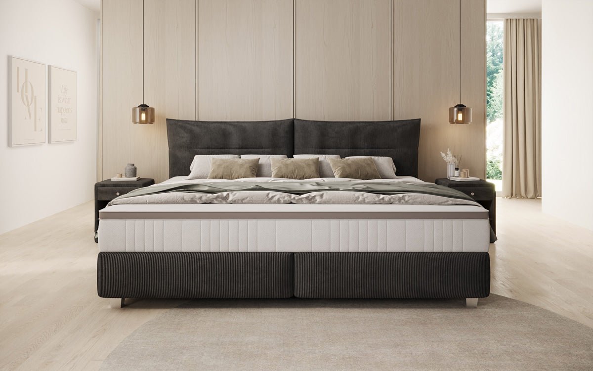Familie Boxspringbed Aurelio in 220/240x200 in Ribstof