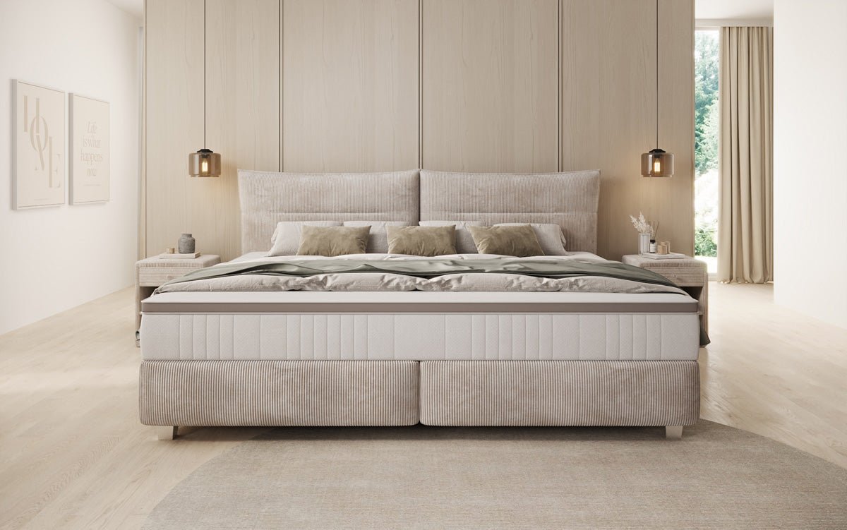 Familie Boxspringbed Aurelio in 220/240x200 in Ribstof