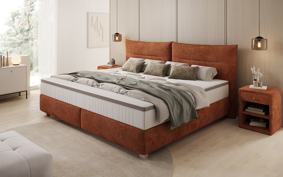 Familie Boxspringbed Aurelio in 220/240x200 in Ribstof