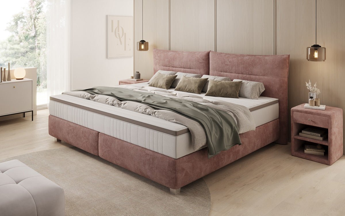 Familie Boxspringbed Aurelio in 220/240x200 in Ribstof