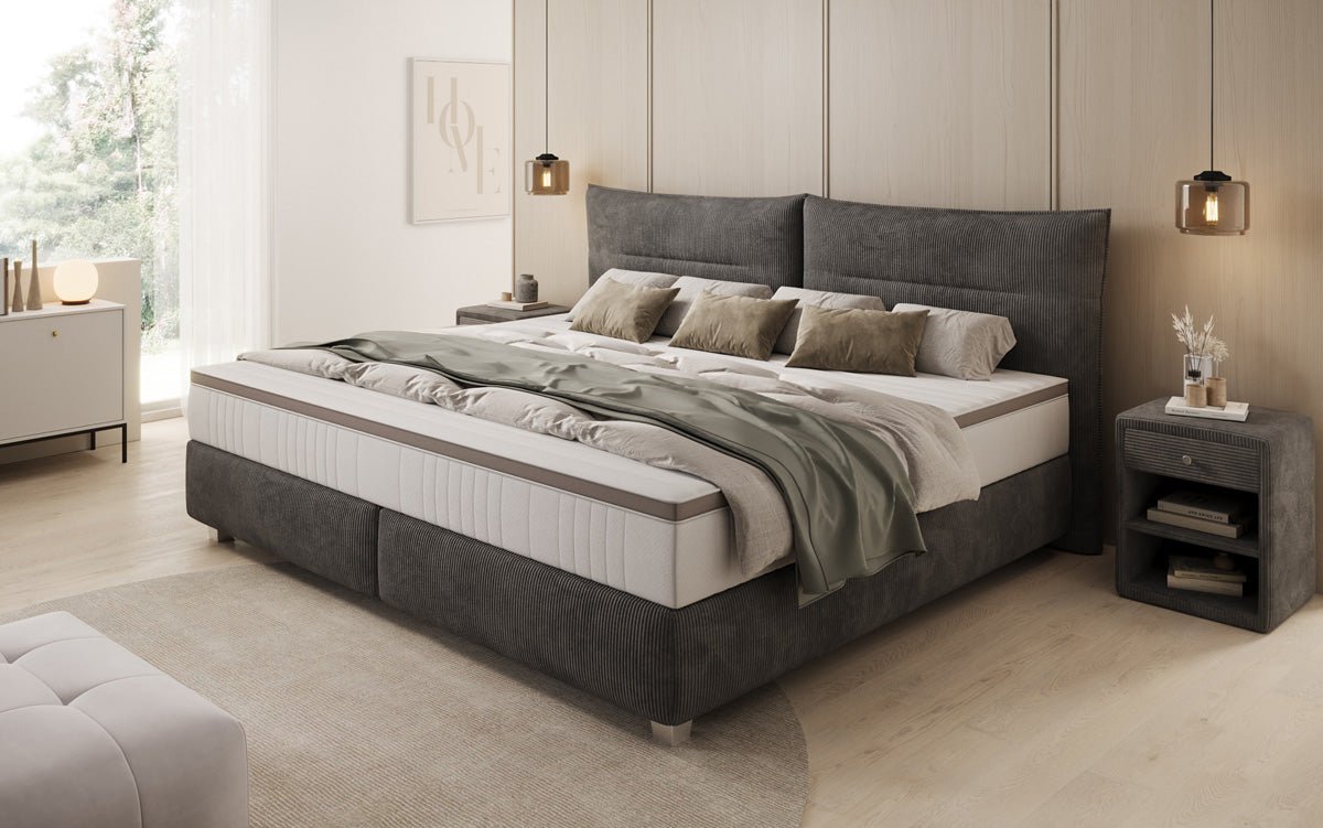 Familie Boxspringbed Aurelio in 220/240x200 in Ribstof