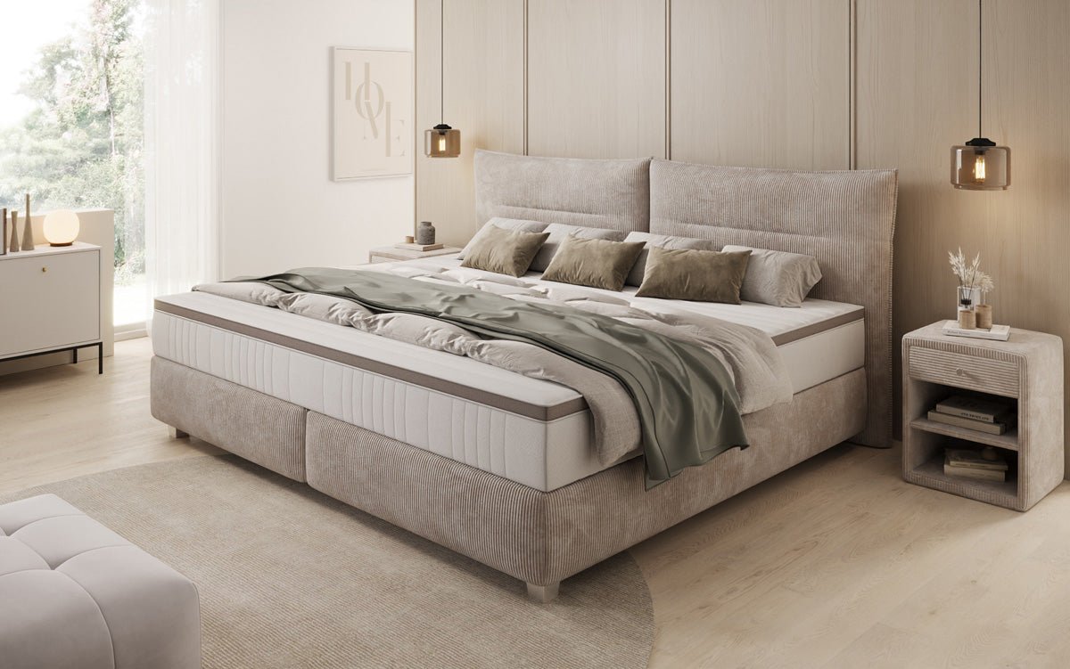 Familie Boxspringbed Aurelio in 220/240x200 in Ribstof