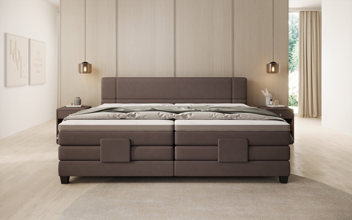 Familie Boxspringbed Noela 220/240x200 elektrisch verstelbaar in Stof