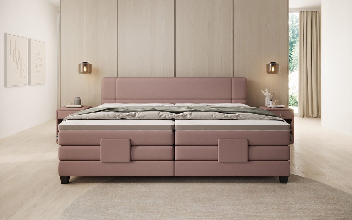 Familie Boxspringbed Noela 220/240x200 elektrisch verstelbaar in Stof