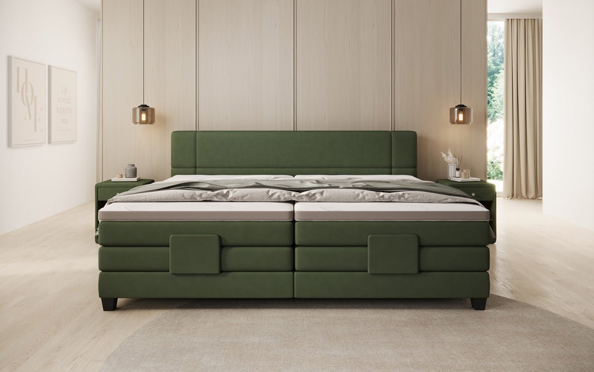 Familie Boxspringbed Noela 220/240x200 elektrisch verstelbaar in Stof