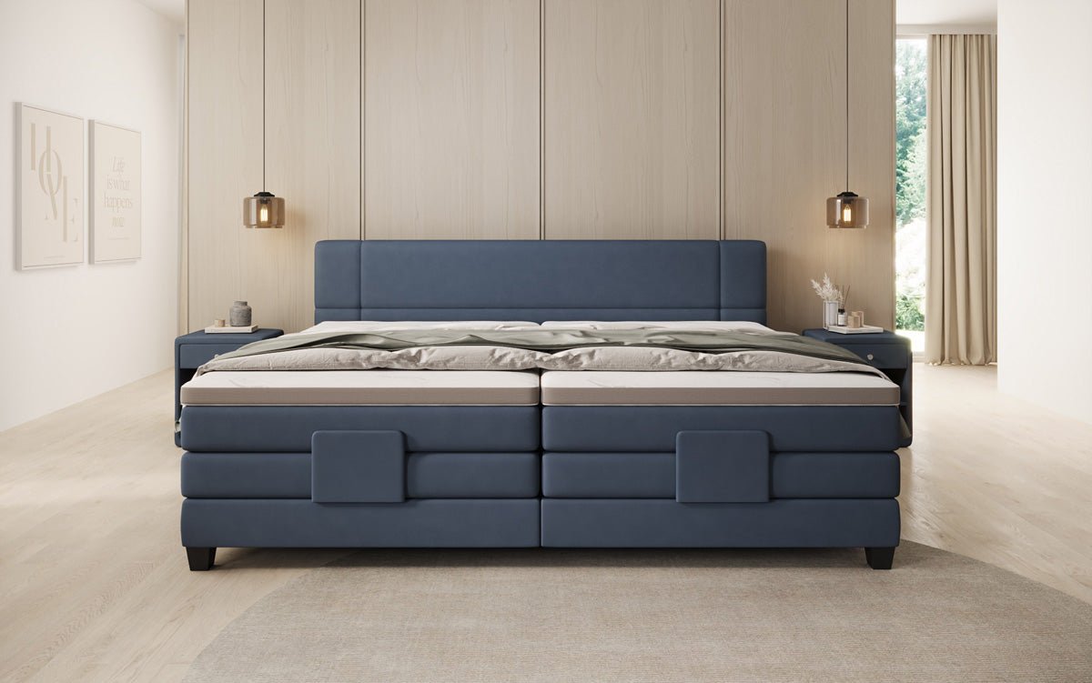 Familie Boxspringbed Noela 220/240x200 elektrisch verstelbaar in Stof