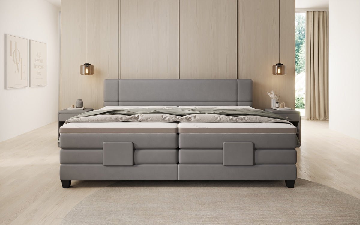 Familie Boxspringbed Noela 220/240x200 elektrisch verstelbaar in Stof