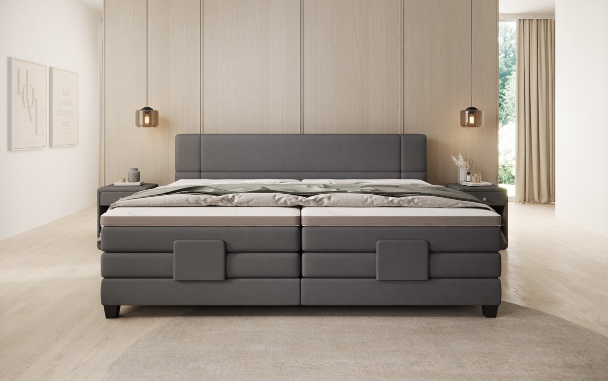 Familie Boxspringbed Noela 220/240x200 elektrisch verstelbaar in Stof