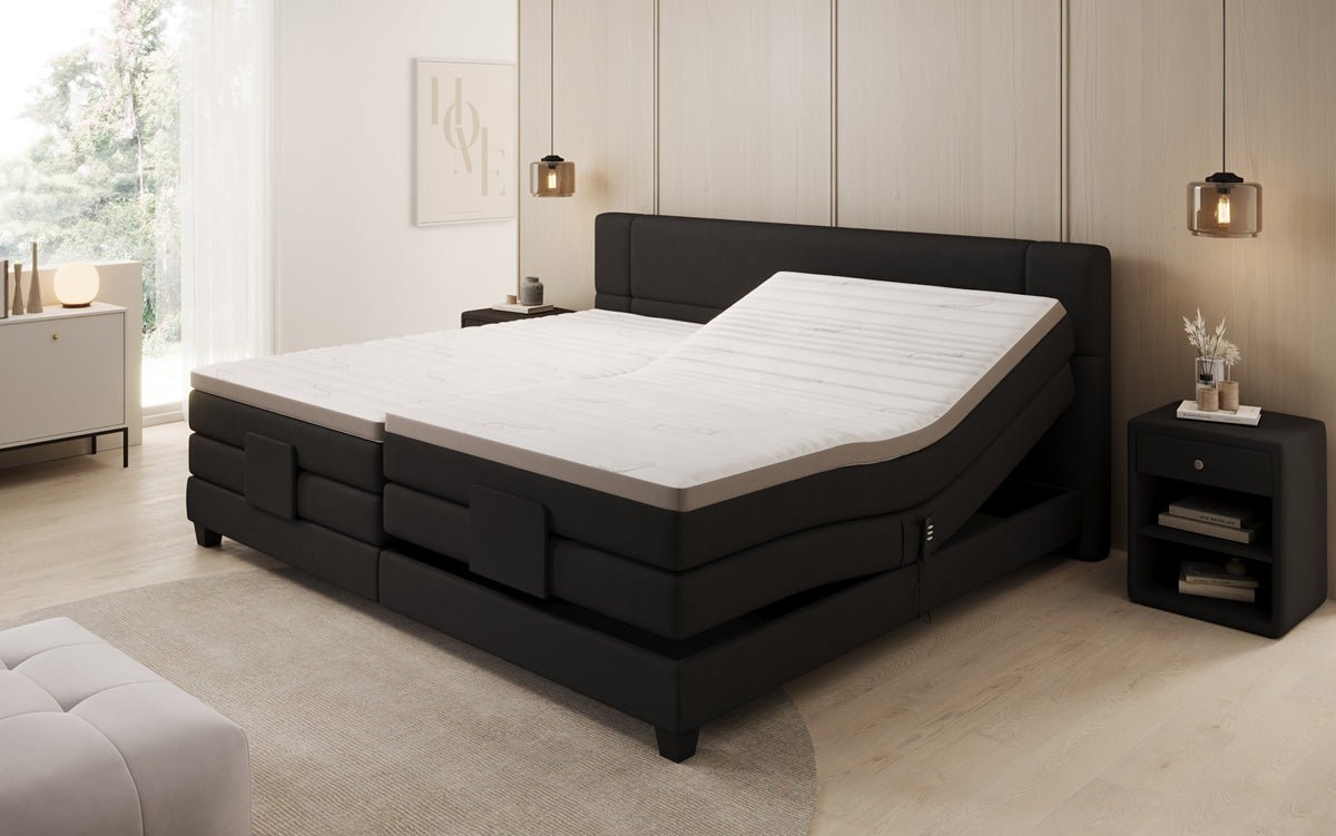 Familie Boxspringbed Noela 220/240x200 elektrisch verstelbaar in Stof