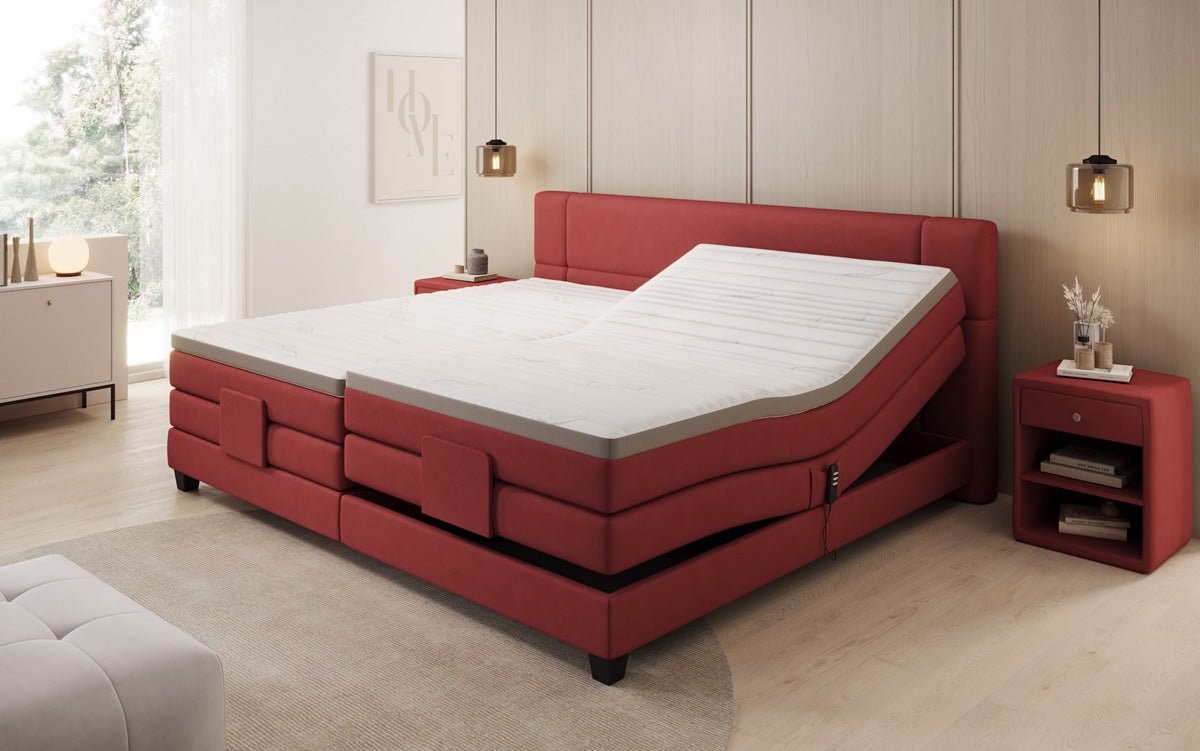 Familie Boxspringbed Noela 220/240x200 elektrisch verstelbaar in Stof