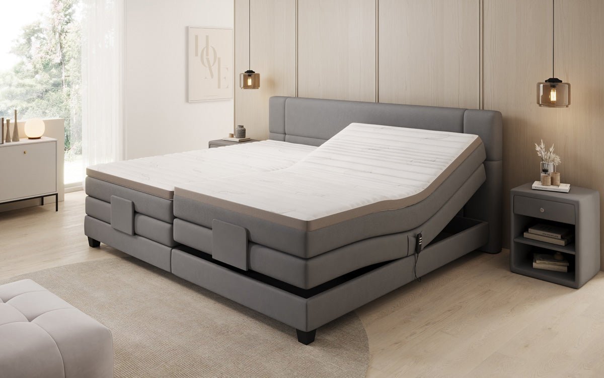 Familie Boxspringbed Noela 220/240x200 elektrisch verstelbaar in Stof