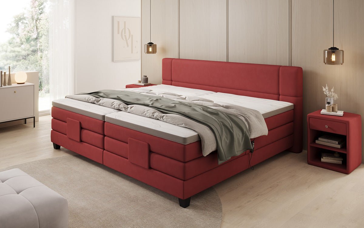 Familie Boxspringbed Noela 220/240x200 elektrisch verstelbaar in Stof
