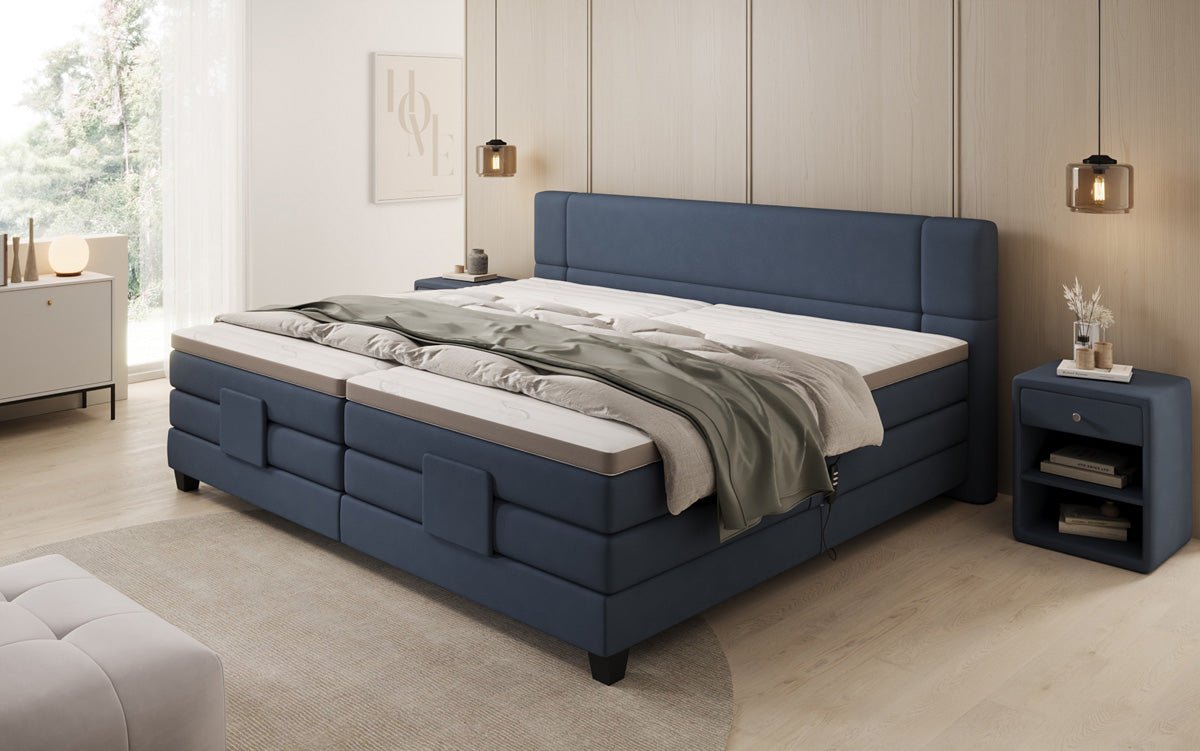 Familie Boxspringbed Noela 220/240x200 elektrisch verstelbaar in Stof