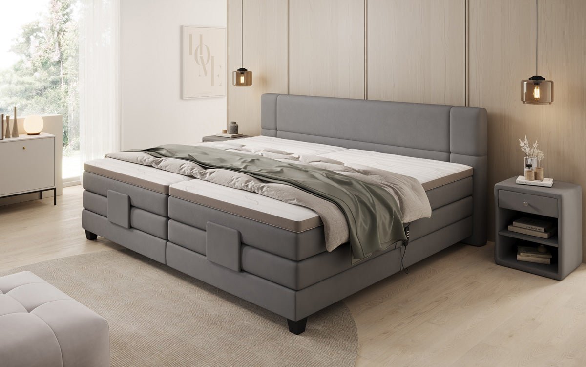 Familie Boxspringbed Noela 220/240x200 elektrisch verstelbaar in Stof