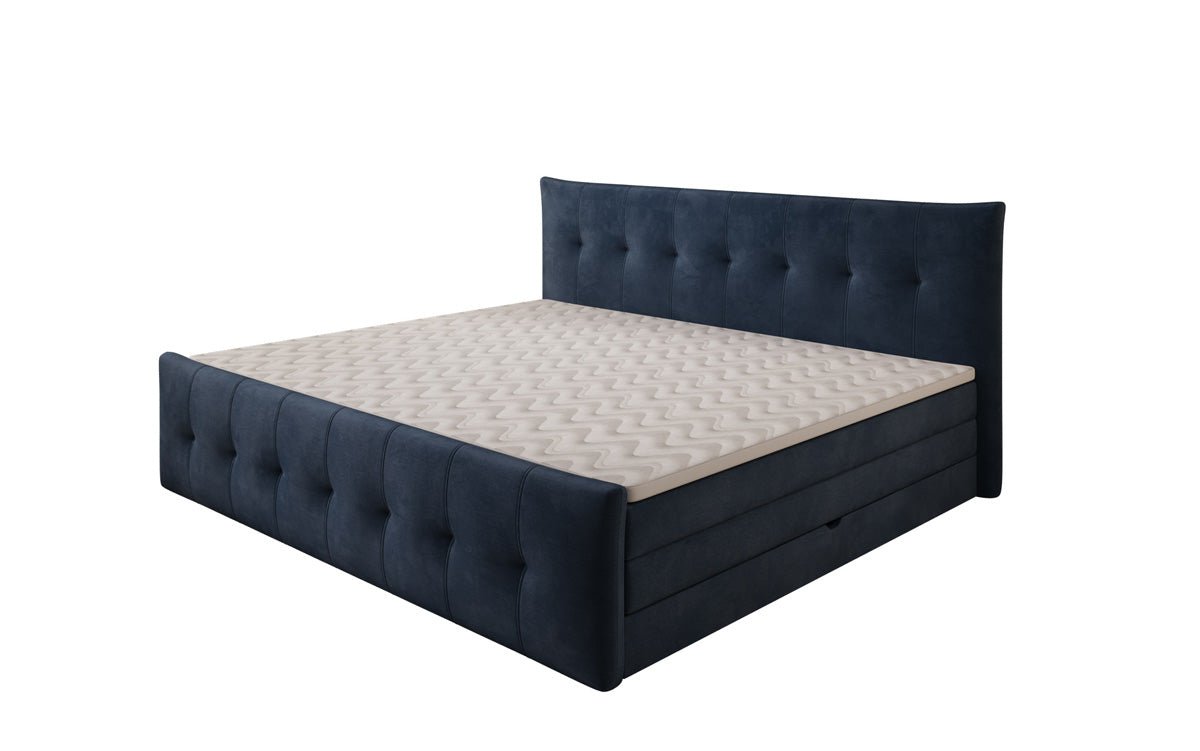 Familie Boxspringbed Valenza – 220/240x200 met opbergruimte in fluweel