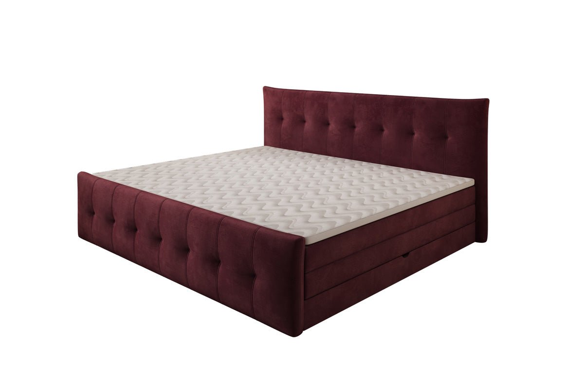 Familie Boxspringbed Valenza – 220/240x200 met opbergruimte in fluweel