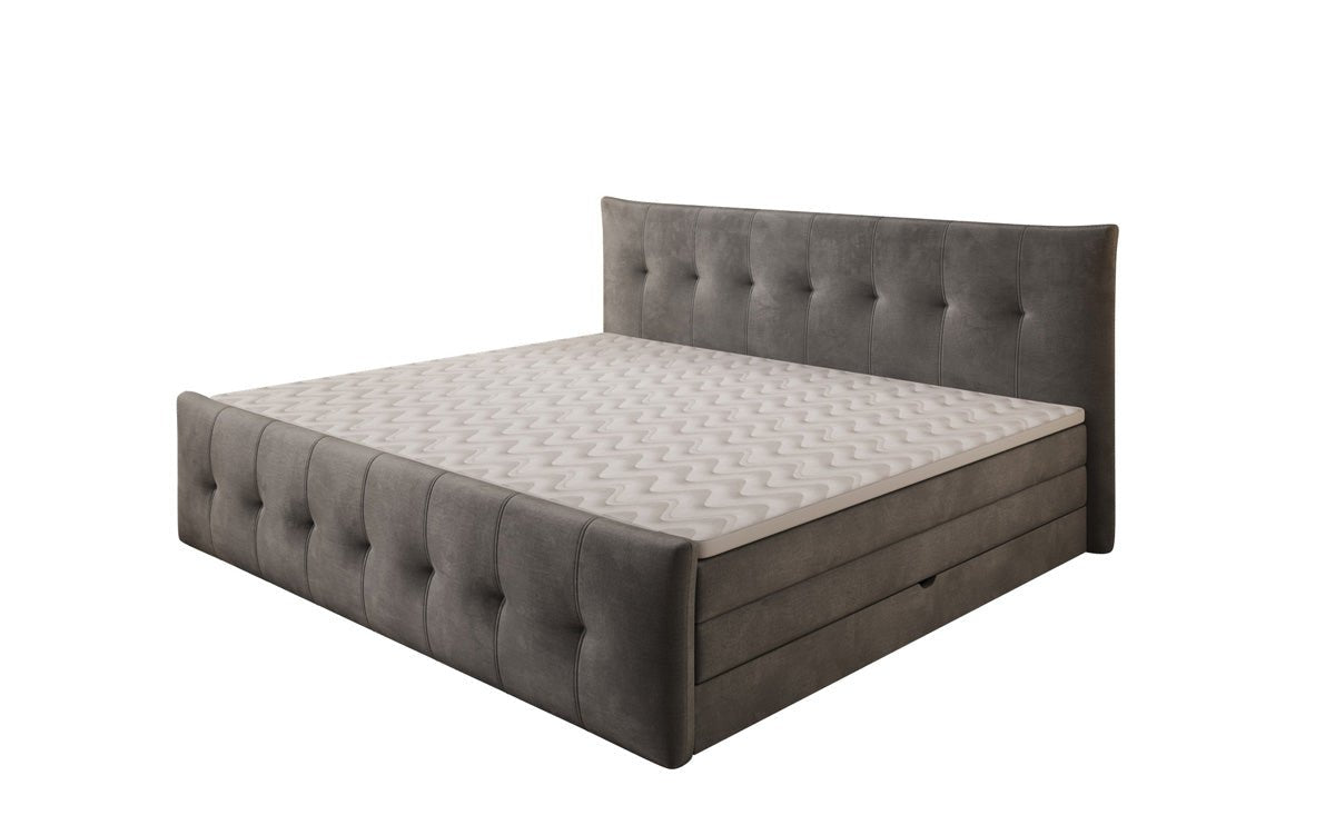 Familie Boxspringbed Valenza – 220/240x200 met opbergruimte in fluweel