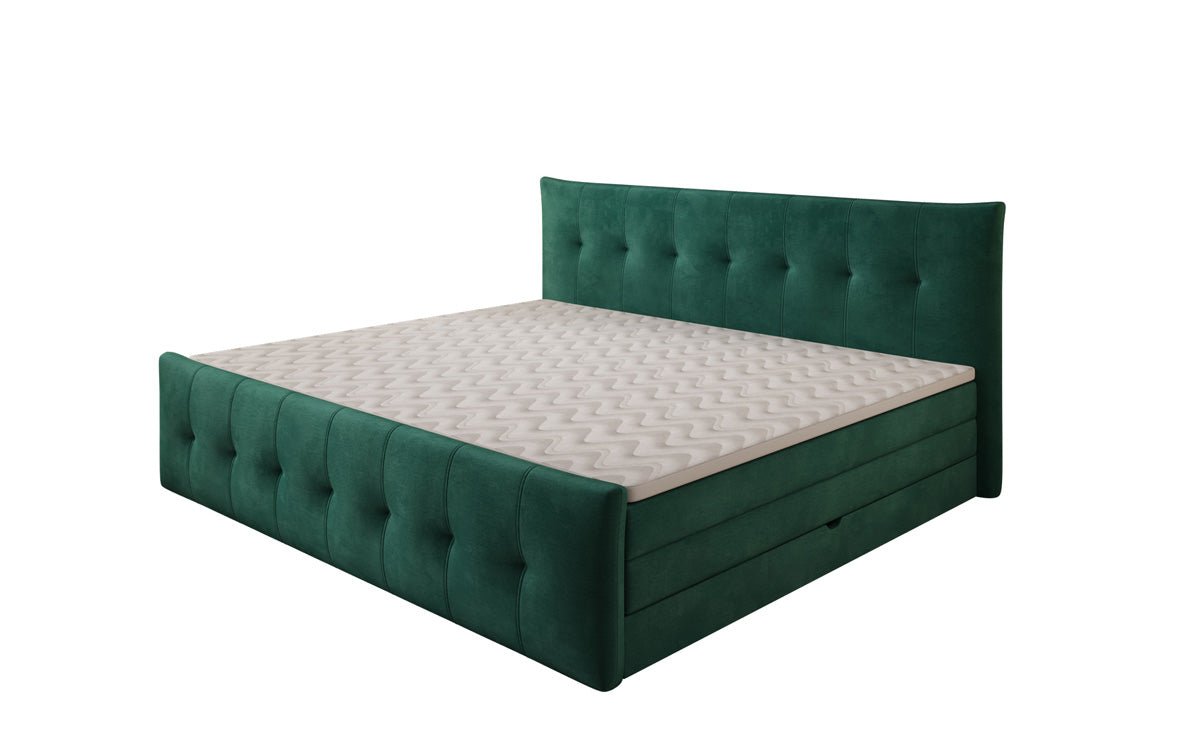 Familie Boxspringbed Valenza – 220/240x200 met opbergruimte in fluweel