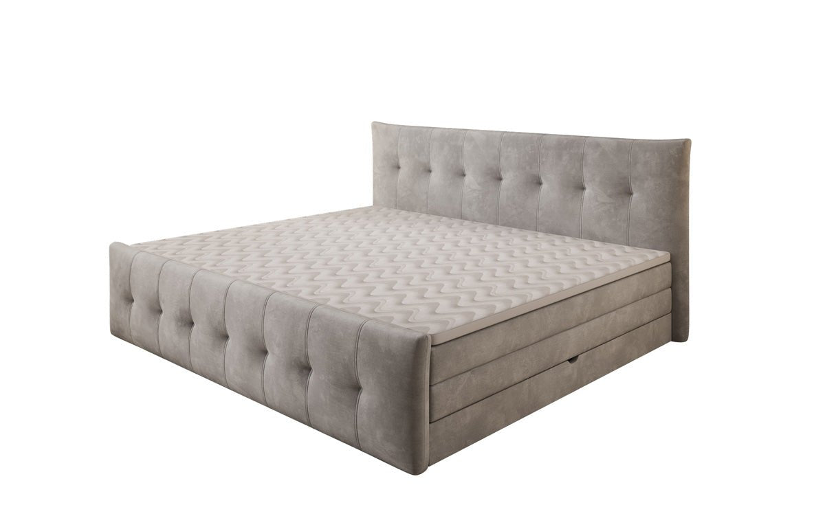 Familie Boxspringbed Valenza – 220/240x200 met opbergruimte in fluweel