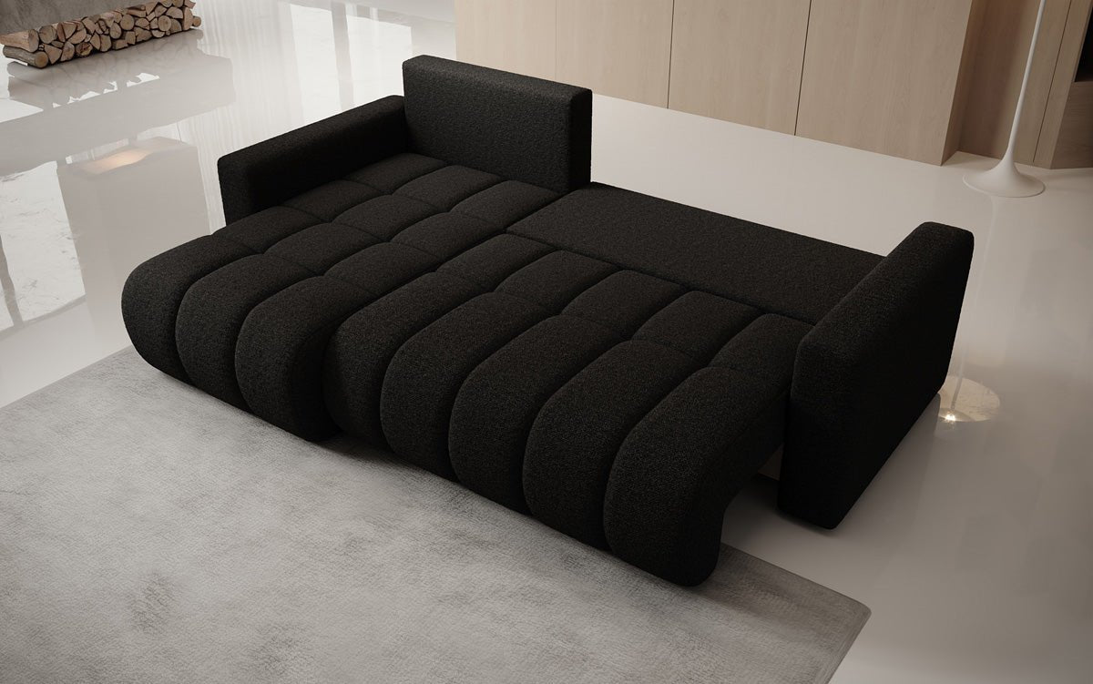 Designersofa Giulio L met slaap- en klapfunctie in Bouclé