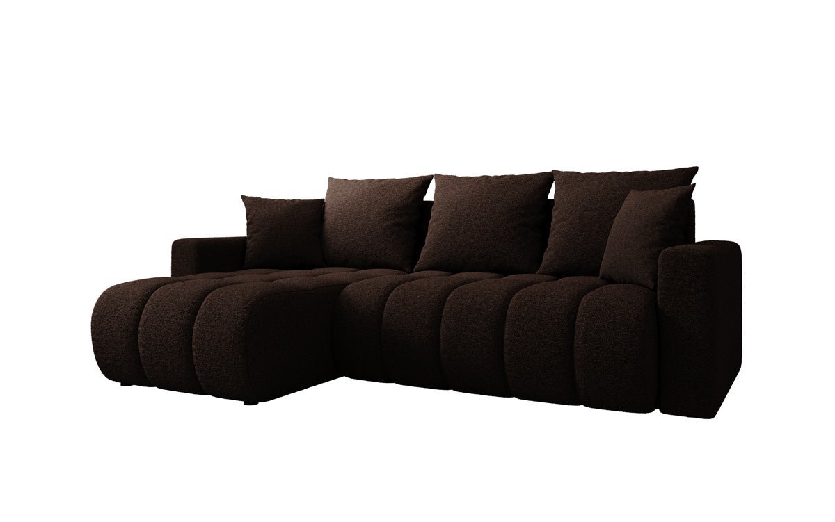 Designersofa Giulio L met slaap- en klapfunctie in Bouclé