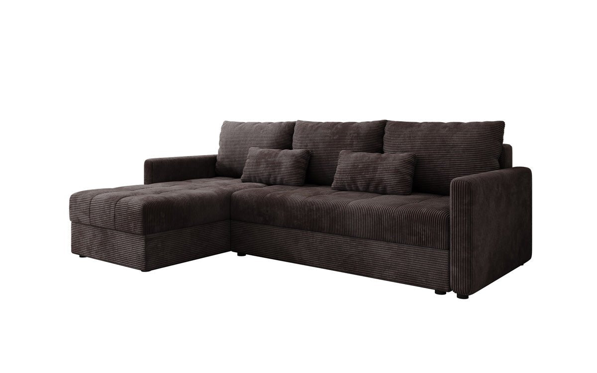 Designersofa Roma in ribstof met slaap- en klapfunctie