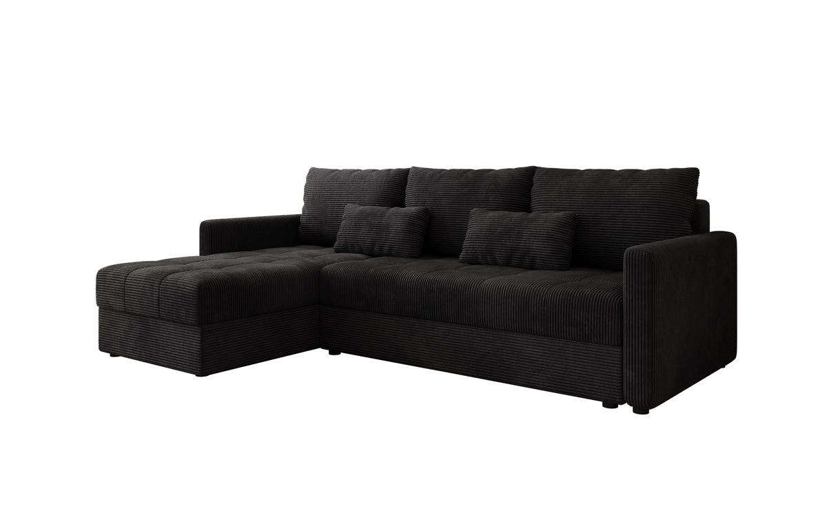 Designersofa Roma in ribstof met slaap- en klapfunctie