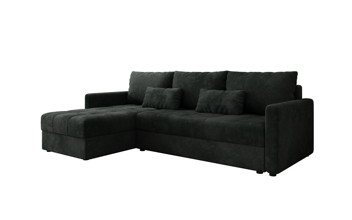 Designersofa Roma in ribstof met slaap- en klapfunctie