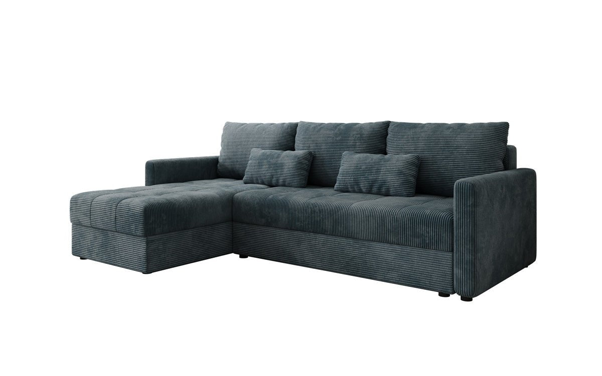 Designersofa Roma in ribstof met slaap- en klapfunctie